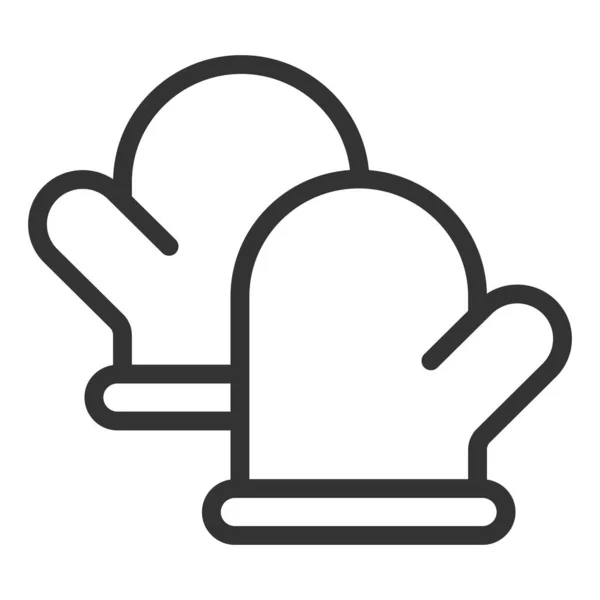 Γάντια Κουζίνας Εικονίδιο Απεικόνιση Λευκό Φόντο Στυλ Περίγραμμα — Διανυσματικό Αρχείο