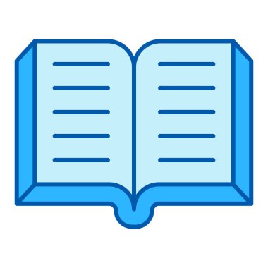 Açık kitap - simge, beyaz arkaplan üzerinde illüstrasyon, benzer biçim