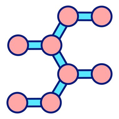 DNA yapısının bir parçası - simge, beyaz arkaplan üzerindeki illüstrasyon, renk biçimi
