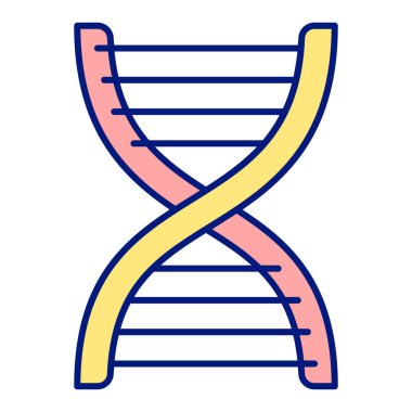 Bir DNA zinciri parçası - simgesi, beyaz arkaplan üzerindeki illüstrasyon, renk biçimi