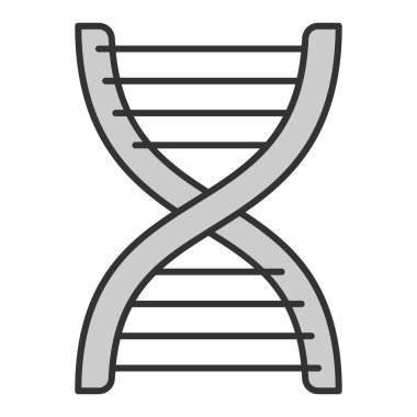Bir DNA zinciri parçası - simgesi, beyaz arkaplan üzerinde illüstrasyon, gri stil