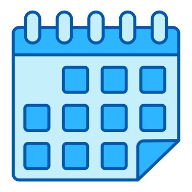 Wall flip takvimi - simge, beyaz arkaplan üzerinde illüstrasyon, benzer biçim