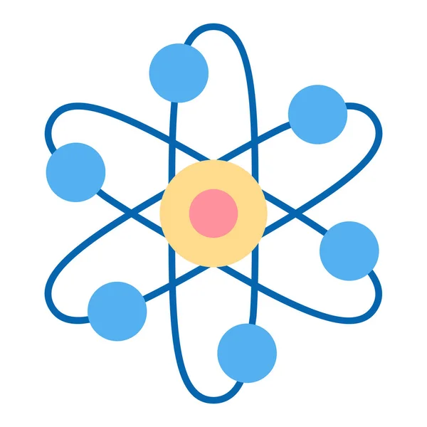 原子の構造モデル アイコン 白い背景のイラスト フラットカラースタイル — ストック写真