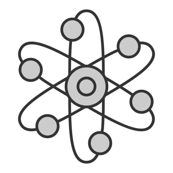 Strukturális Modell Atom Ikon Illusztráció Fehér Háttér Szürke Stílus — Stock Fotó