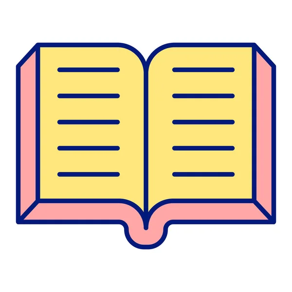 Open book - icon, illustration on white background, color style