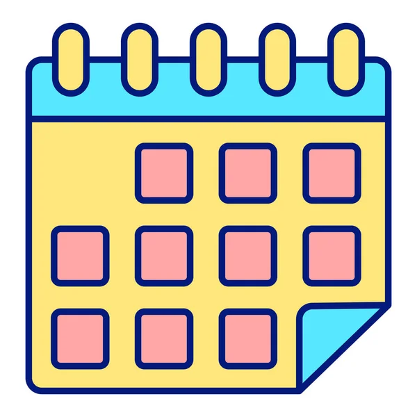 Wall Flip Kalender Ikon Illustration Vit Bakgrund Färg Stil — Stockfoto