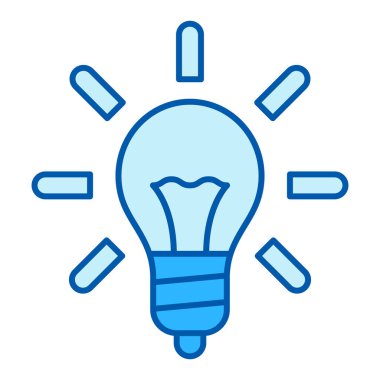 Yanan ampul parlıyor - simge, beyaz arkaplan üzerinde illüstrasyon, benzer tarz