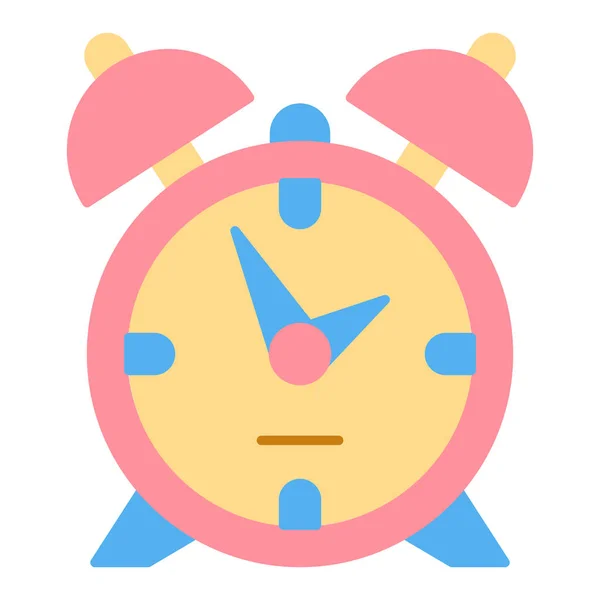 Arrow Alarm Clock Two Bells Icon Illustration White Background Flat — Stock Vector