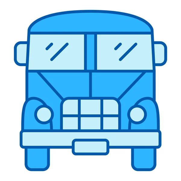 Vista Frontal Ônibus Escolar Ícone Ilustração Sobre Fundo Branco Estilo —  Vetores de Stock