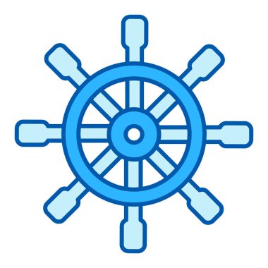 Steering wheel of a ship  - icon, illustration on white background, similar style