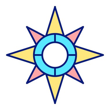 Arrows, compass pointer, compass  - icon, illustration on white background, color style