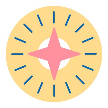 Compass with arrows for navigation  - icon, illustration on white background, flat color style