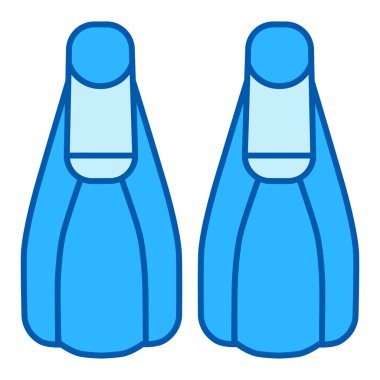 Flippers for snorkeling, diving  - icon, illustration on white background, similar style