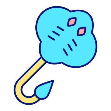 Electric stingray living in the depths of the ocean  - icon, illustration on white background, color style