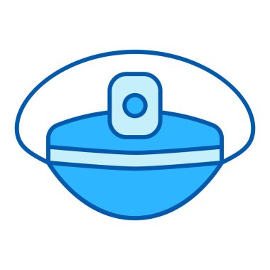 Captain's cap, ship captain's headdress  - icon, illustration on white background, similar style
