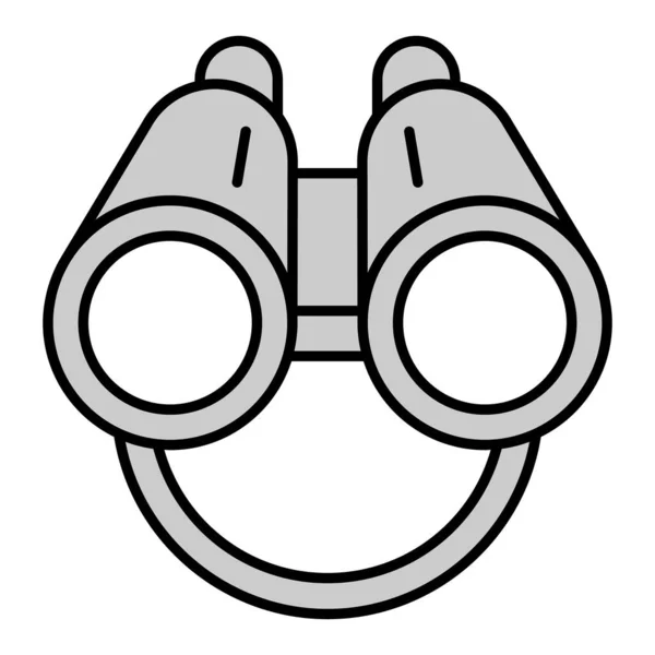 Optische Ferngläser Mit Trageriemen Symbol Abbildung Auf Weißem Hintergrund Grau — Stockvektor