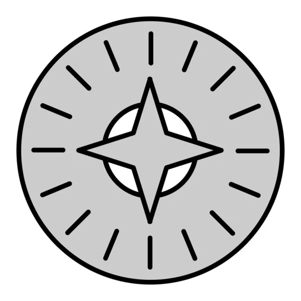 Compass Arrows Navigation Icon Illustration White Background Grey Style — Vector de stock