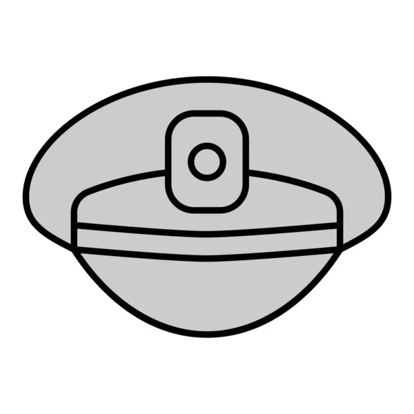 Captain Cap Ship Captain Headdress Icon Illustration White Background Grey — Stockový vektor