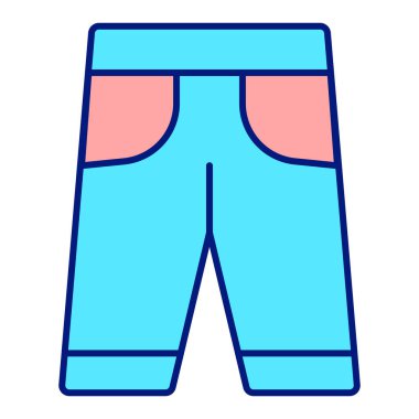 Golf player shorts - icon, illustration on white background, color style