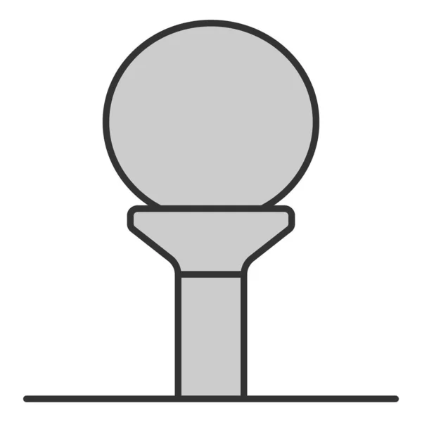Golf Ball Stand Hitting Icon Illustration White Background Grey Style — 스톡 벡터