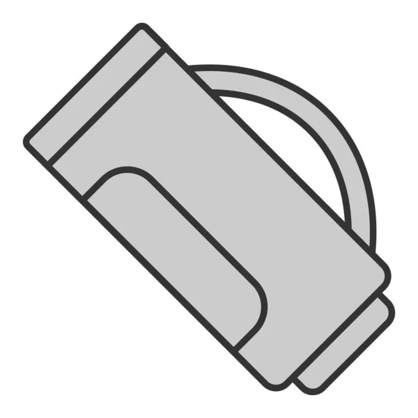 Golf Club Bag Icon Illustration White Background Grey Style — Stock Vector
