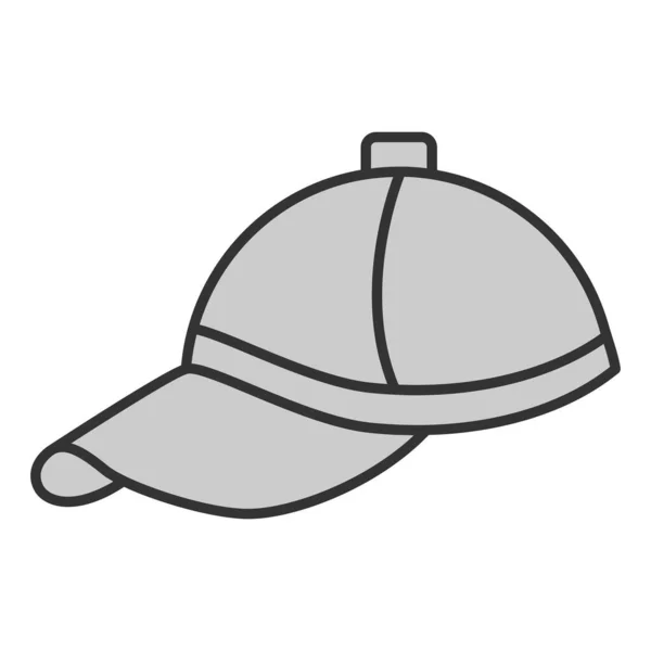 Golf Player Cap Icon Illustration White Background Grey Style — Image vectorielle