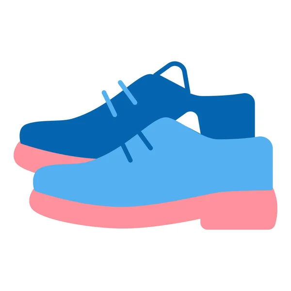 Golf Player Shoes Icon Illustration White Background Flat Color Style — Image vectorielle