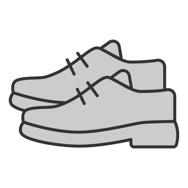 Golf Player Shoes Icon Illustration White Background Grey Style — Stok Vektör