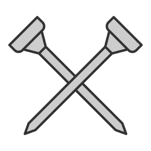 Zwei Gekreuzte Golfball Untersetzer Symbol Abbildung Auf Weißem Hintergrund Grauer — Stockvektor