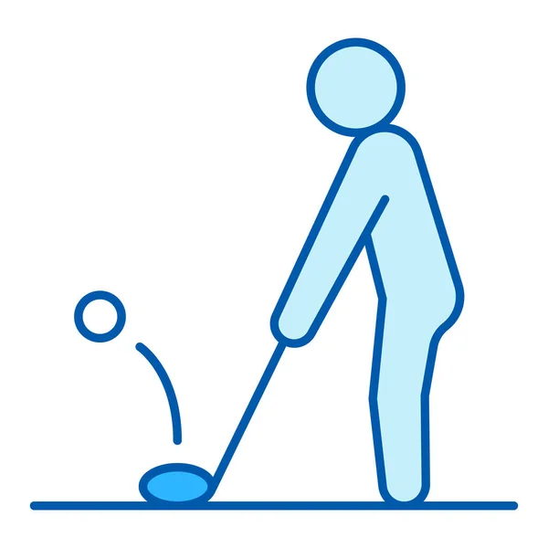 Golfspieler Schlägt Den Ball Mit Einem Schläger Symbol Abbildung Auf — Stockvektor