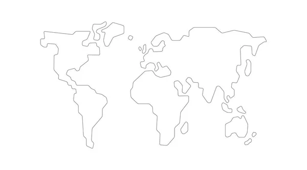 World Map Pen Line Vector Image — Stock Vector