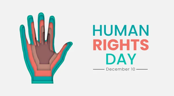 为人权日招贴画的人类手掌画图 — 图库矢量图片