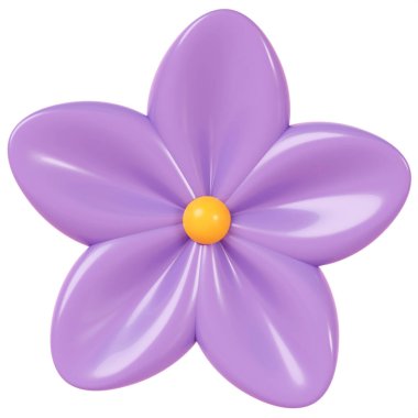 3 boyutlu görüntüleme. Arka planda izole edilmiş mor çiçek