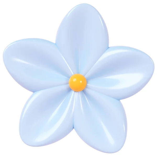 3 boyutlu görüntüleme. Arka planda mavi çiçek izole edilmiş