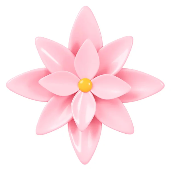 3 boyutlu görüntüleme. Pembe çiçek arka planda izole