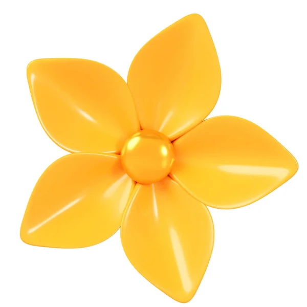 3 boyutlu görüntüleme. Arkaplanda izole edilmiş sarı çiçek