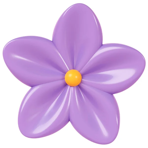 3 boyutlu görüntüleme. Arka planda izole edilmiş mor çiçek