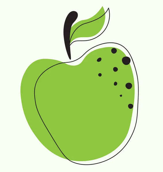 Green Apple, abstract fruit Simple design