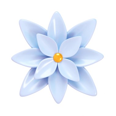 3D render. Blue flower isolated on background