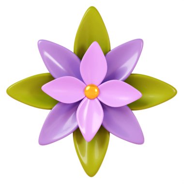 3D render. Purple flower isolated on background