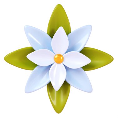 3D render. Blue flower isolated on background