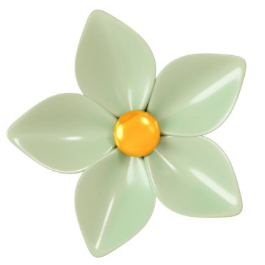 3 boyutlu görüntüleme. arkaplanda izole edilmiş çiçek