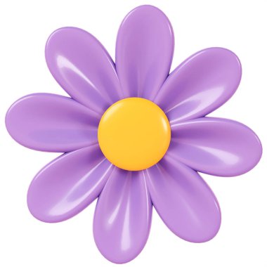 3D render. Purple flower isolated on background