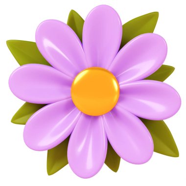 3D render. Purple flower isolated on background