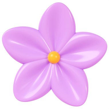 3D render. Purple flower isolated on background