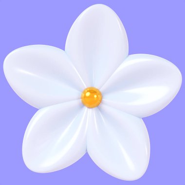 3D render. Blue flower isolated on background