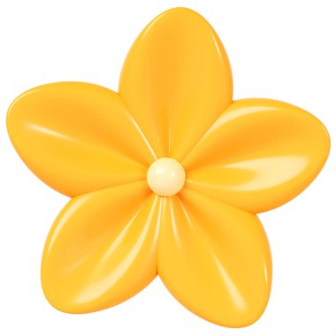 3D render. Yellow flower isolated on background