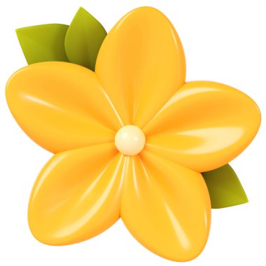 3D render. Yellow flower isolated on background