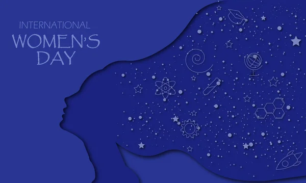 International Women's Day, 8 march. Struggle for freedom, equality and independence concept. Silhouette of a woman's face.Vector illustration