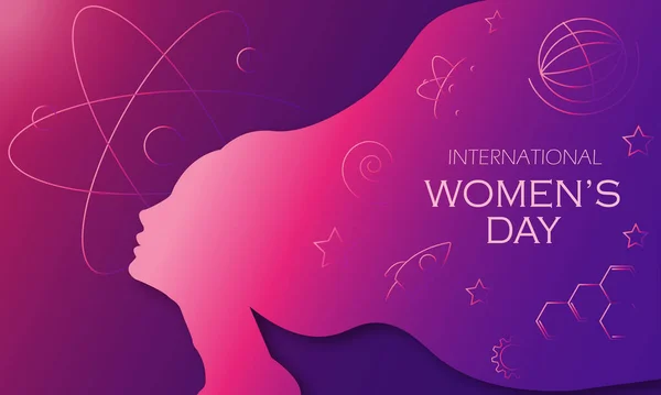 International Women's Day, 8 march. Silhouette of a woman's face. Vector